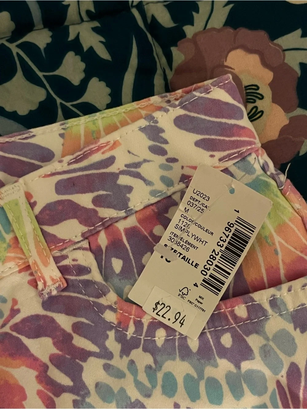 The Children's Place Pastel Rainbow Tie-Dye Bermuda Shorts Girls Size 16 NWT